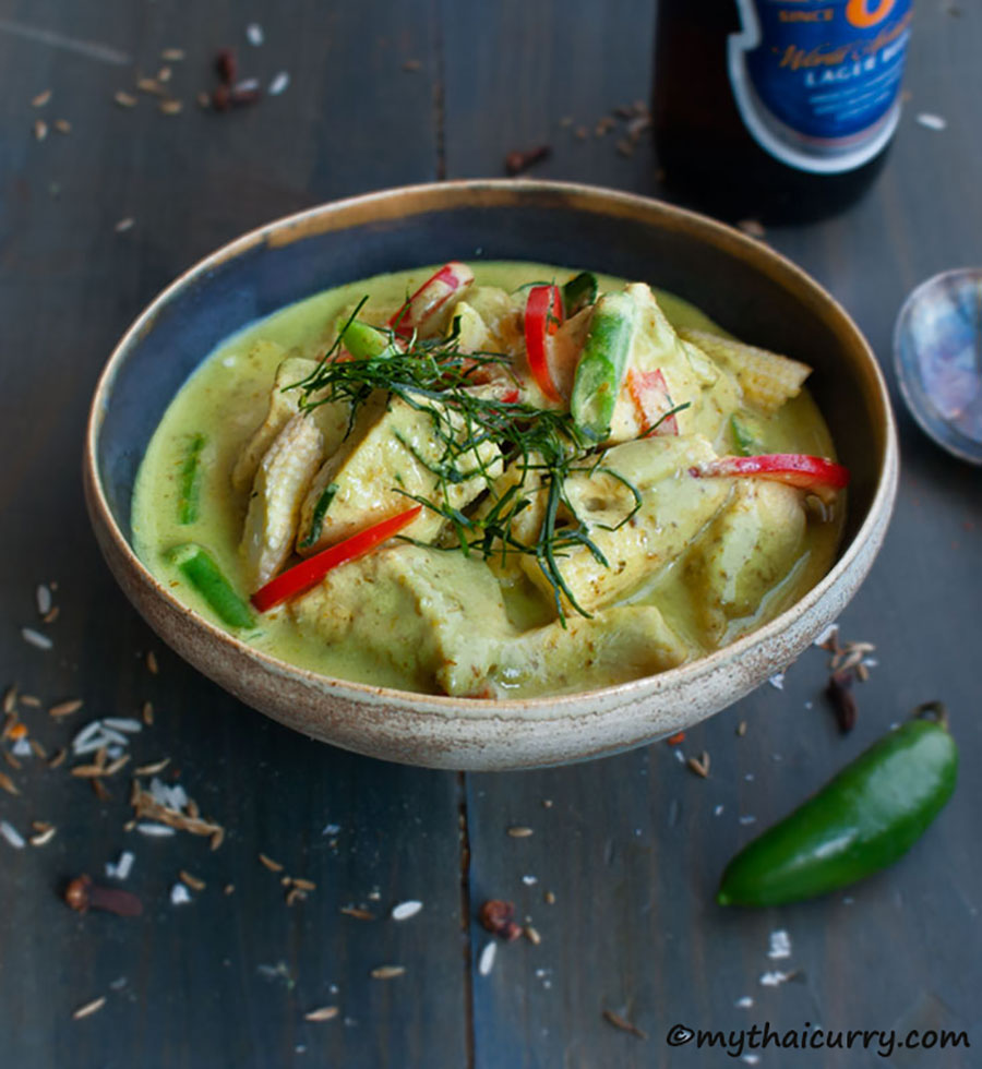Thai Green Chicken Curry  Serving Presentation